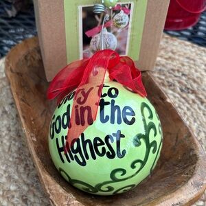 Glory Haus Ornament with Red Ribbon NWT